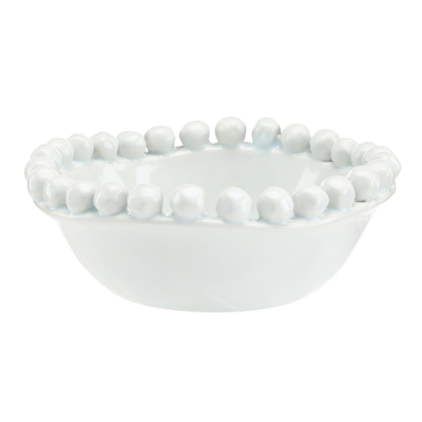 Santa Barbara Design Studios Ceramic Bowl - Small with Beaded Rim, 5” Diameter x 2" Tall, Mist Blue