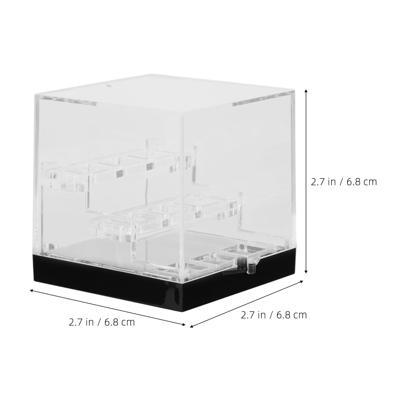 Wakauto Clear Acrylic Boxes for Gemstone & Mineral Display 3-Tier Removable Countertop Case with Lid, Dustproof Lightweight Storage for Rocks, Crystals & Jewelry