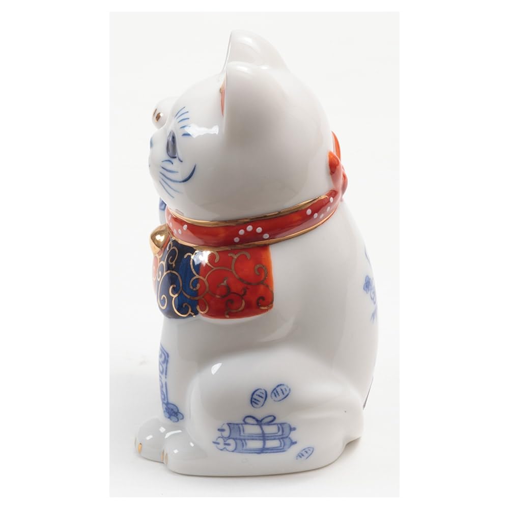Lucky Cat 3.8 in Tradition of Seto Ware Good Luck Charm Porcelain 7437-Z-US