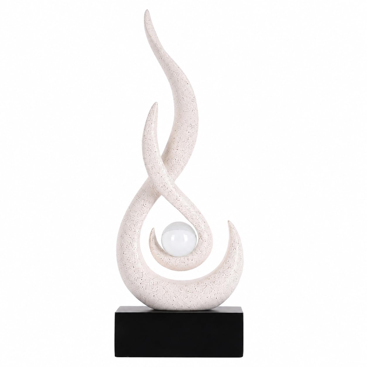 XYQXYQ Modern Abstract Art Table Decoration,Resin Flame Statue Modern Centerpiece Ornaments for Living Room Great Gift Idea Home Decor,Collectibles (Beige)