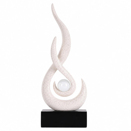 XYQXYQ Modern Abstract Art Table Decoration,Resin Flame Statue Modern Centerpiece Ornaments for Living Room Great Gift Idea Home Decor,Collectibles (Beige)