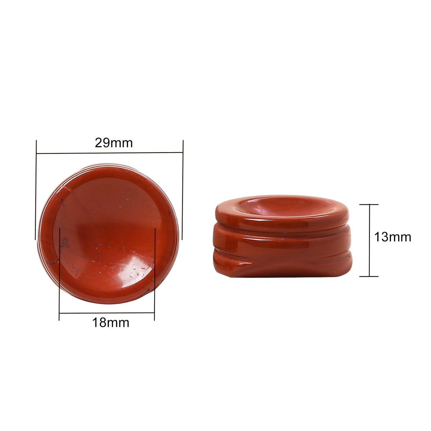 Casaper Natural Red Jasper & Black Obsidian Sphere Crystal Holder for Ball, Hand Carved Natural Mini Stone Egg Display Base Stand Pack of 2