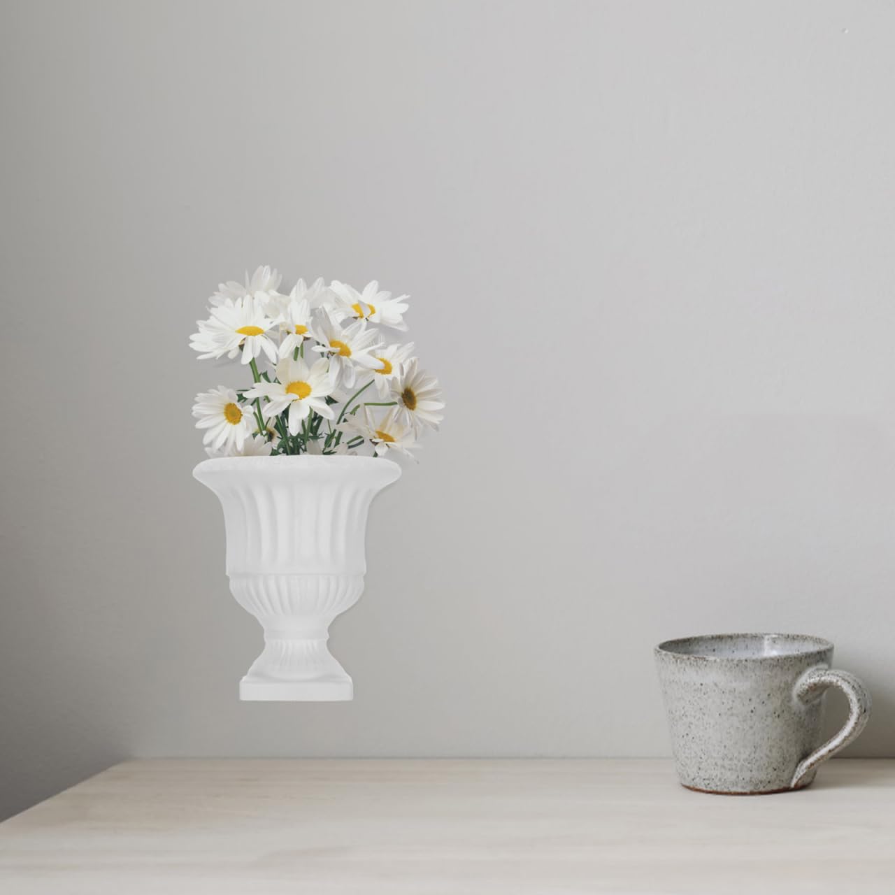 Zerodeko Hanging Flower Pot Wall-Mounted Floral Vase Gypsum Flower Vase for Wall Decor Home Living Room Kitchen Farmhouse