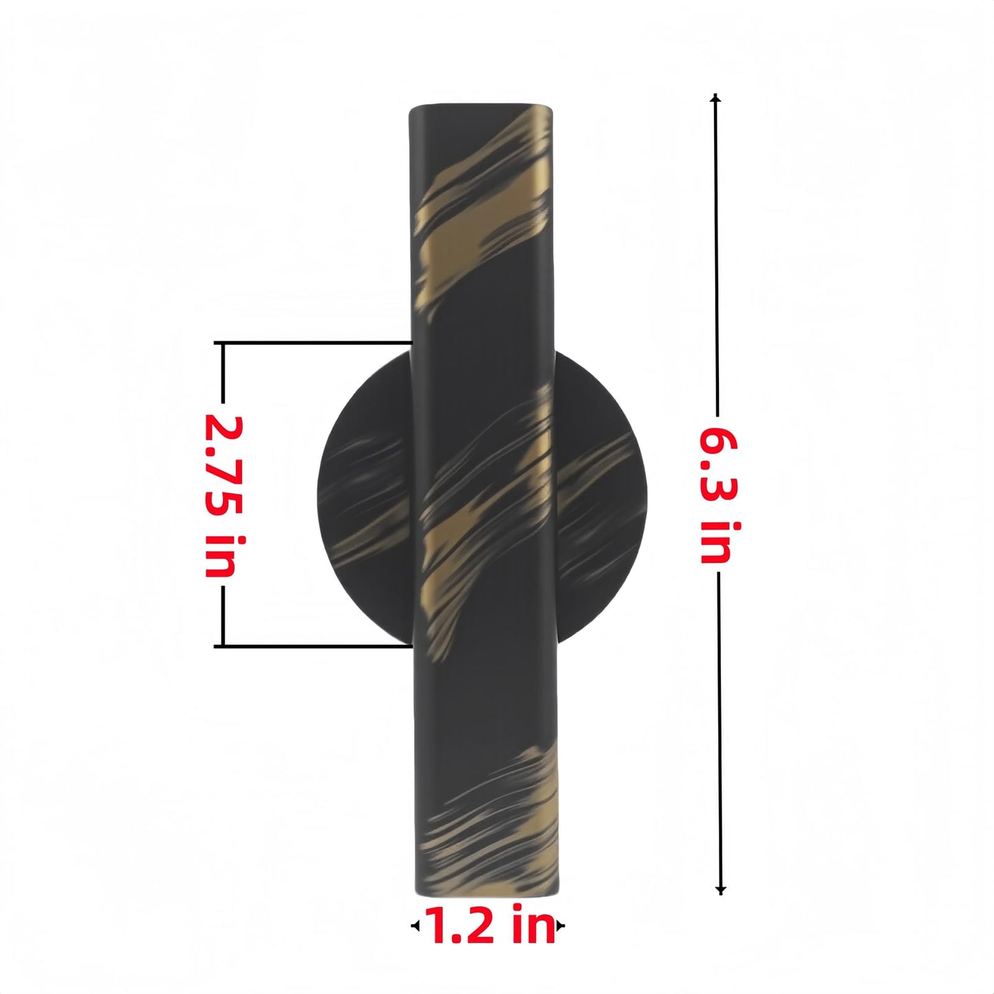 Self Adhesive Wall Vase Metal Tube Decoration Holder Used to Display Dried Flower, Faux Flowers, Fake Flowers, Also Suitable for Cemetery Memorial Decoration (2 Pcs Black and Gold Stripe)