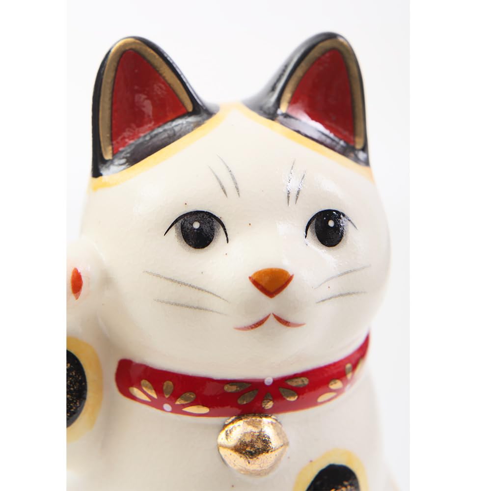 YOSHINOYA KYUBEI Lucky Cat 4.2in Maneki Neko Raise Right Paw Japanese Decor Ceramic 7856-Z-US