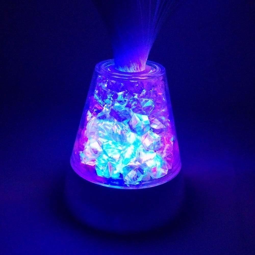 Colour Changing Fibre Optic Crystal Lamp - 13.5" Mood Lamps for Bedroom Living room study room, Fiber Optic Night Light with Color-Changing Crystal LED Table Lamps,Battery Powered [Energy Class A]