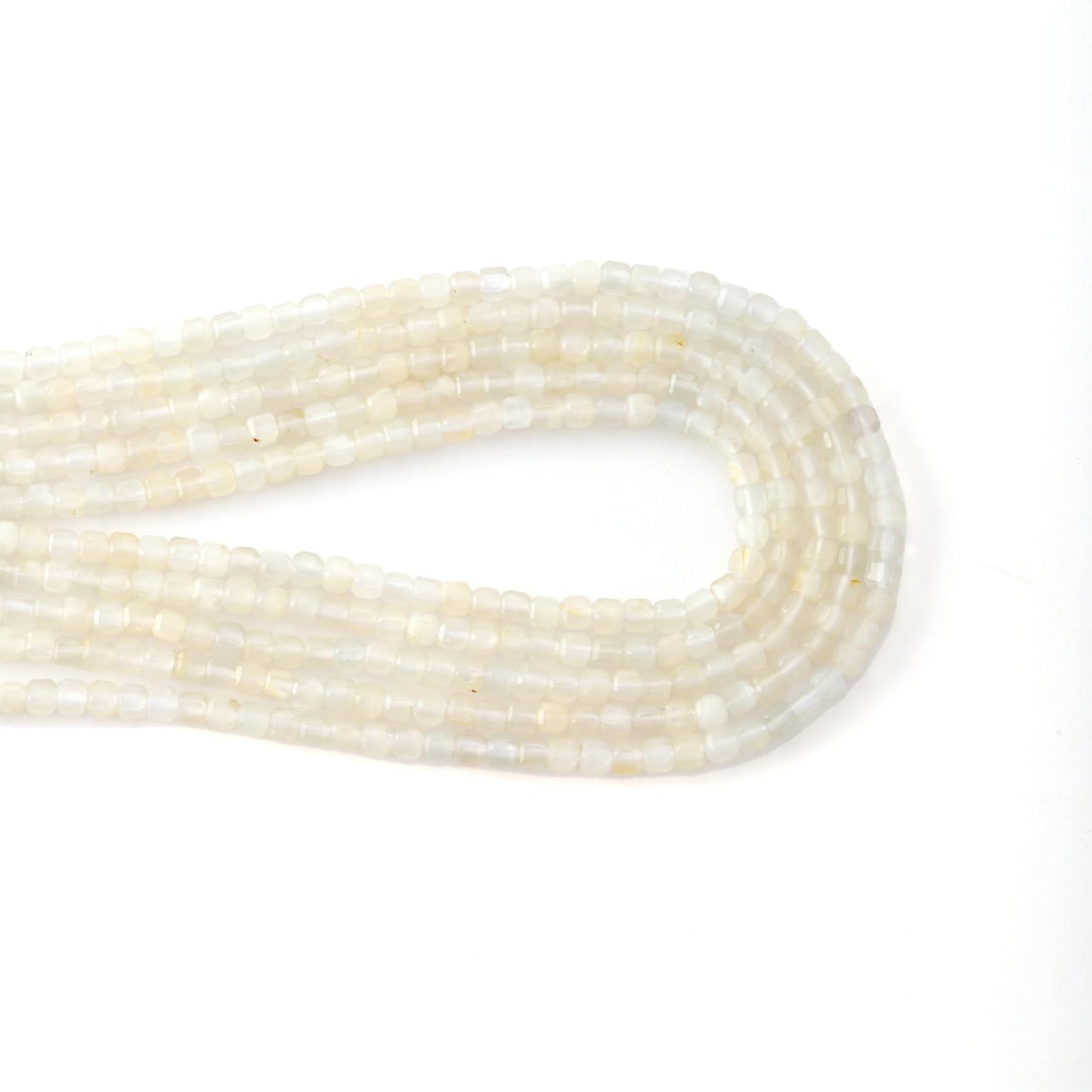 Faceted Natural White Sunstone 2-3mm Cube Square Loose Beads Gemstone Small Loose Beads Healing Crystal Energy Stone for DIY Jewelry Making 15"