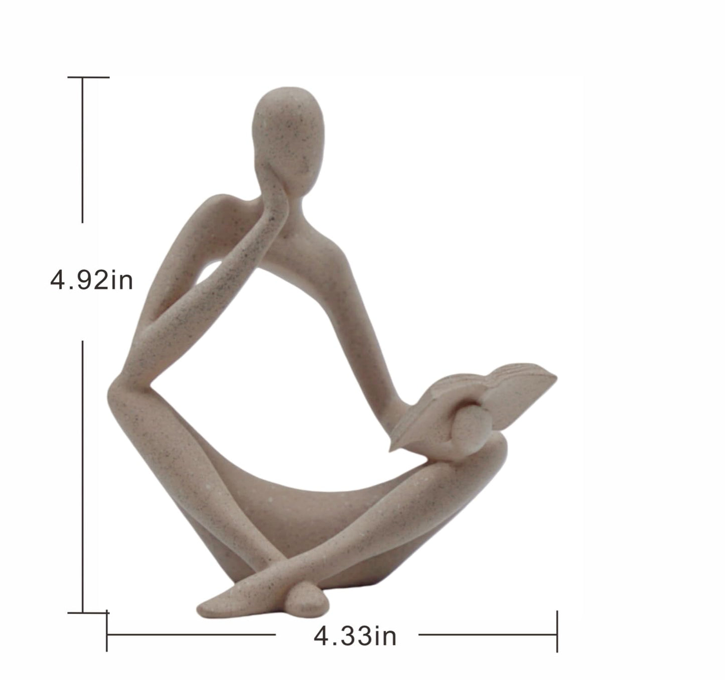 ZMLOOK "Reading Woman Thinker Sculpture is a Modern Abstract Decorative piece, a Favorite Among Book Lovers and Thinkers, Suitable for Placement in Living Rooms, Offices, and bedrooms. (Sandstone B)