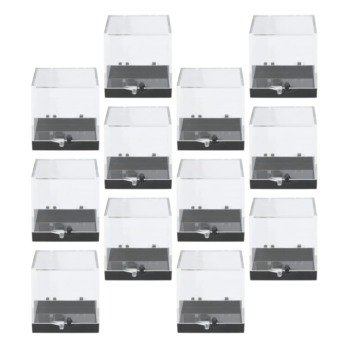 Mineral Specimen Storage Boxes 6.88X1.37X1.37In Clear Plastic Display Cases with Hinged Lids for Rock Jewelry Craft Beads Organizing 60-Pack