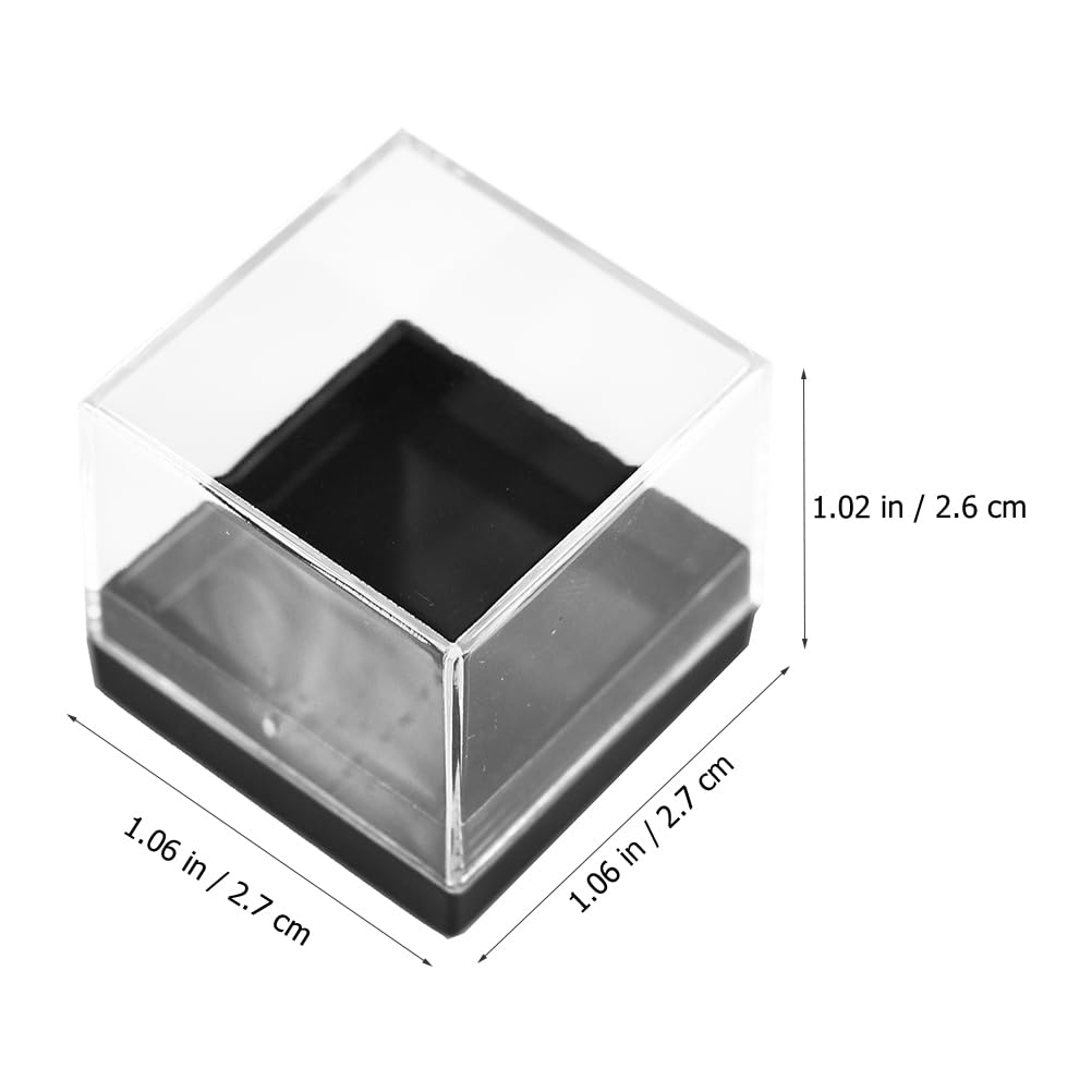 ARTIBETTER 60 Pcs Mineral Display Boxes Square Acrylic Specimen Storage Cases 1.06X1.06X5.11 Inch Transparent Cube Display Boxes for Gemstone and Mineral Specimen Collecting
