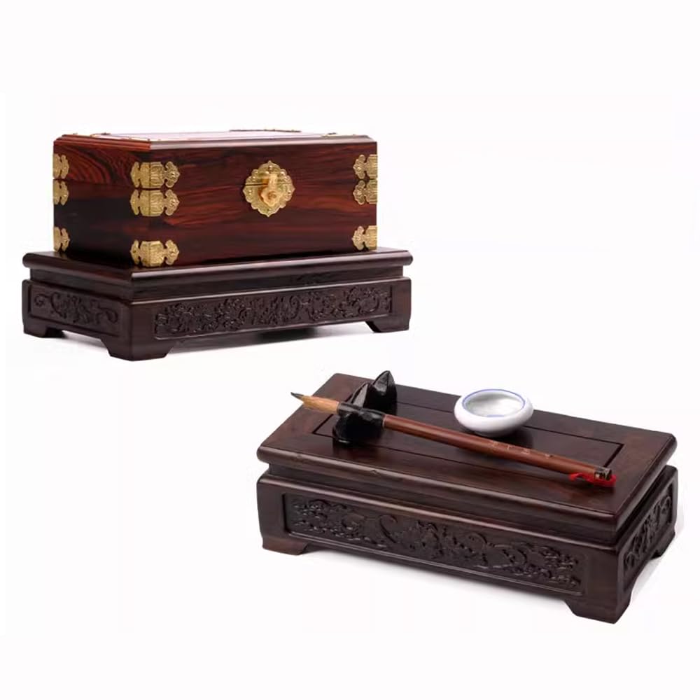 Chinese Solid Wood Display Stand Square Rosewood Vase Teapot Fishbowl Pedestal Indoor Home Deocr Base