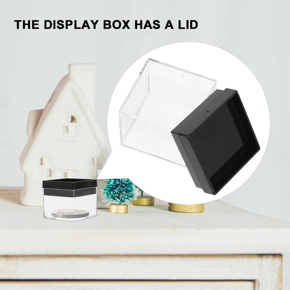 ARTIBETTER 60 Pcs Mineral Display Boxes Square Acrylic Specimen Storage Cases 1.06X1.06X5.11 Inch Transparent Cube Display Boxes for Gemstone and Mineral Specimen Collecting
