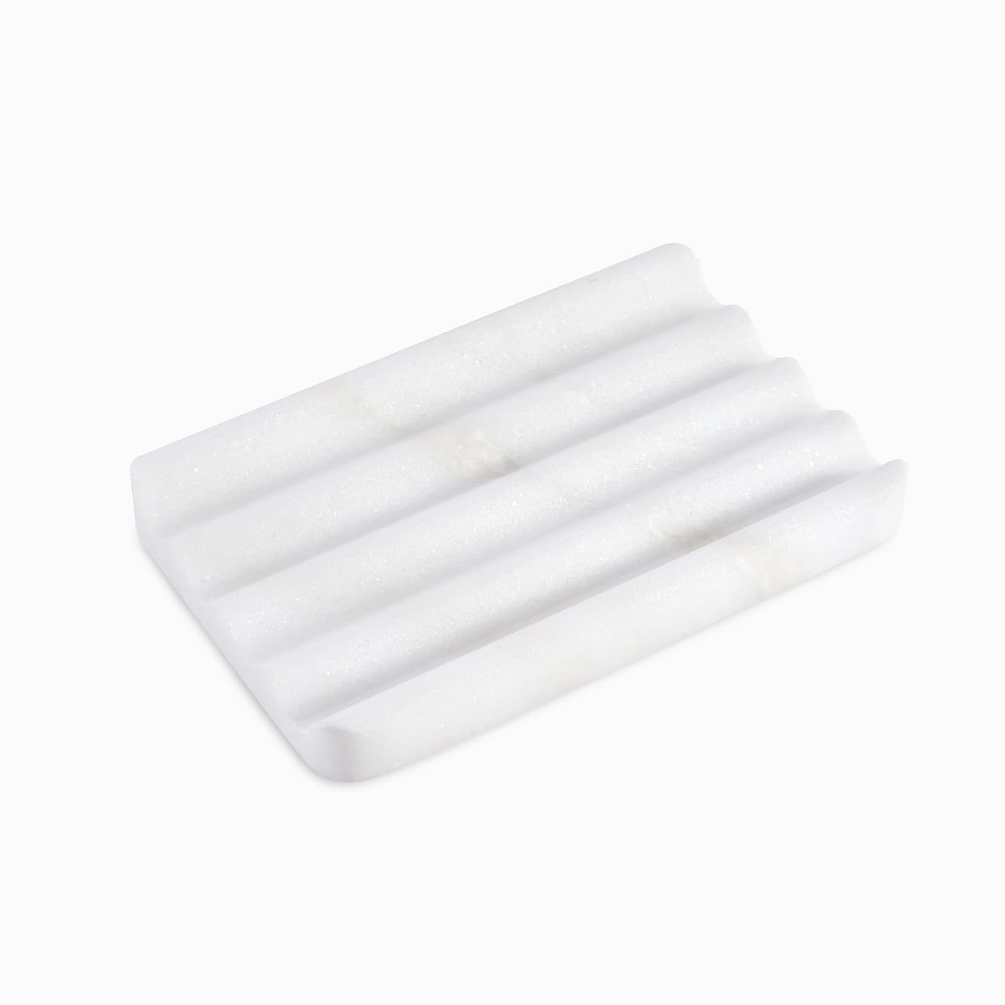 Soap Dish, Marble Soap Holder for Shower, Bar Soap Holder with Water Ripple Design, Easy Cleaning Soap Saver for Kitchen Sink，Bathroom, Executive African Natural Stone Soap Tray(Namib Bianco)
