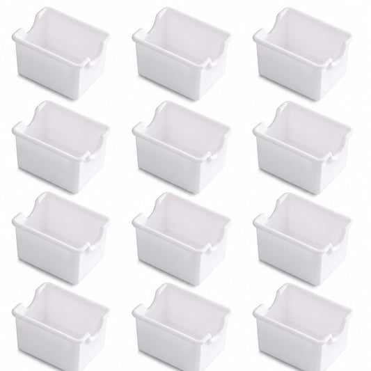 New Star Foodservice Restaurant Grade Plastic Sugar Packet Holder, White, Set of 12