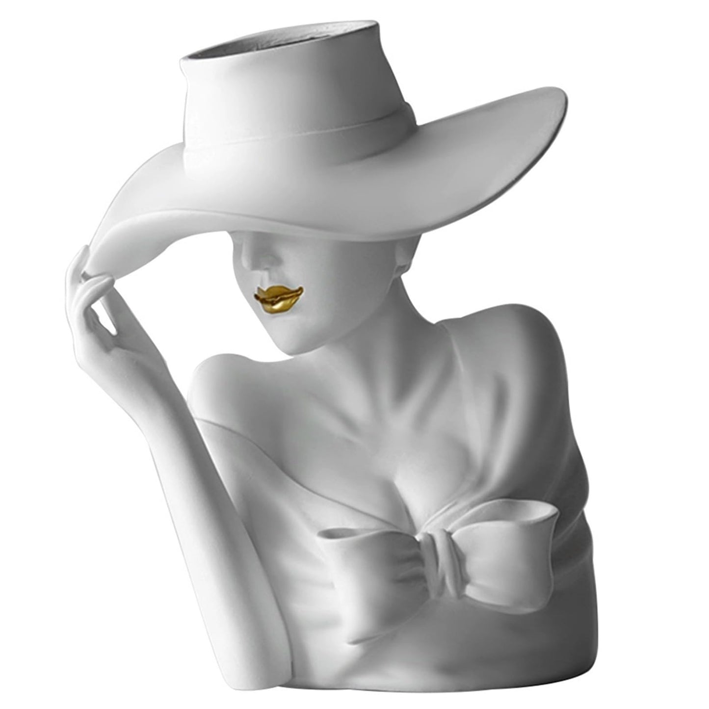 White Ceramic Flower Vase, Vases for Centerpieces, Coffee Table Decor, Modern Elegant Goddess Vase Ornaments, Ceramic Flowers in the Living Room, Decorative Vases, Flower Pot