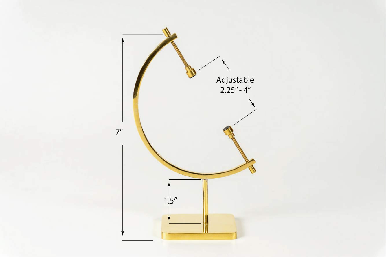 Easels by Amron Mineral, Ornament, Gem, Shell, Coin, Display Stand - Caliper Type Stand (Brass) AU7