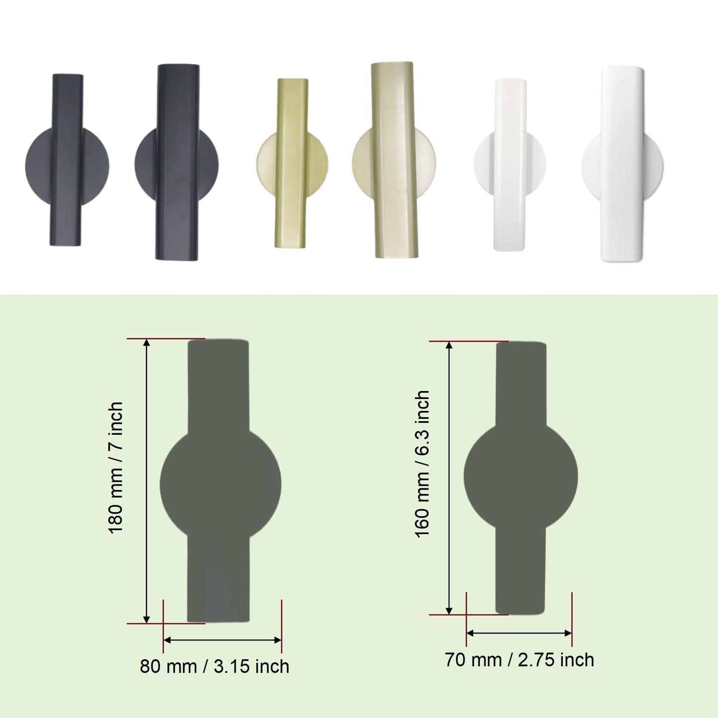 Joyangy 2-Pack 7 Inch Open-End Metal Tube Wall Vase for Stem Display