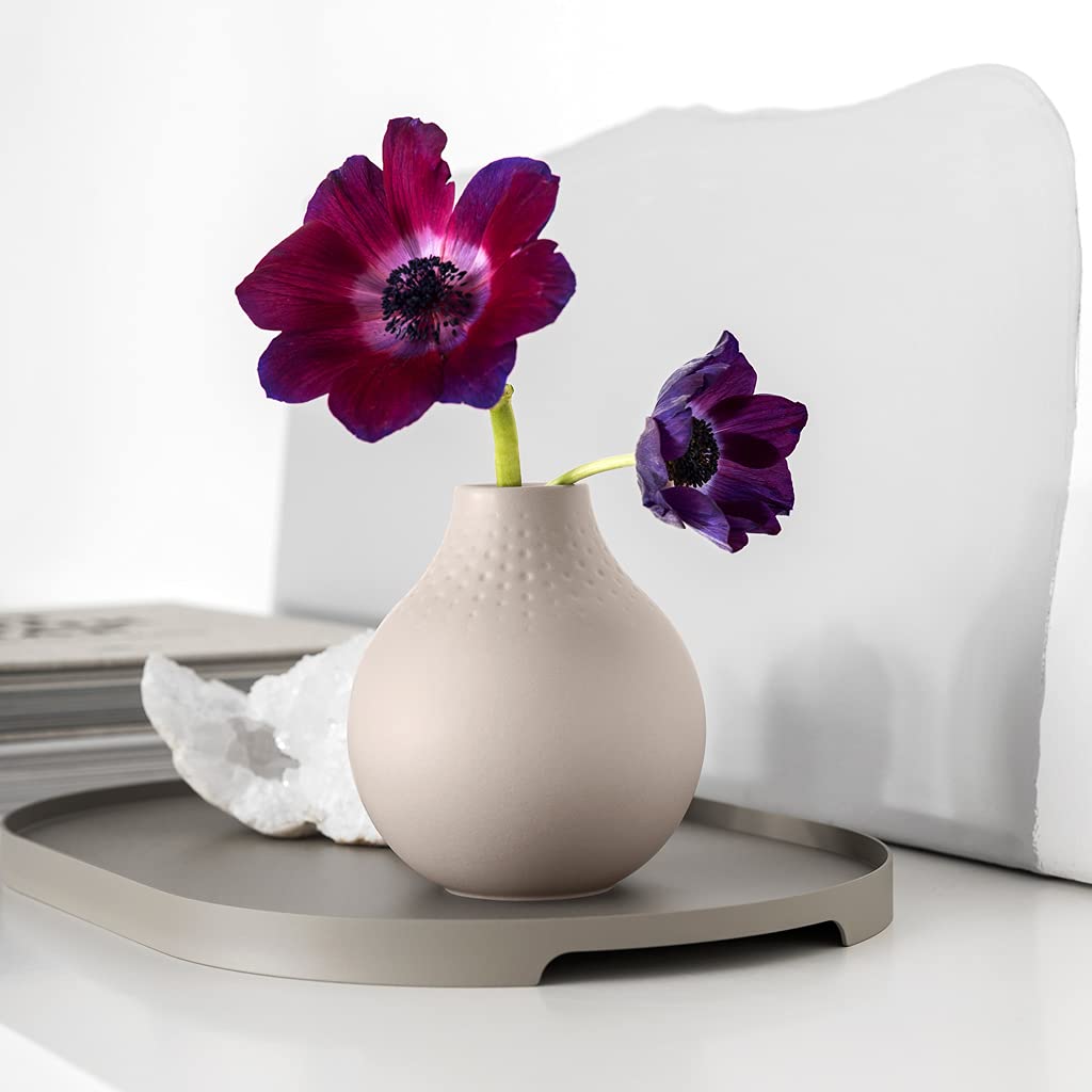Villeroy & Boch - Manufacture Collier Sand, Small Vase Perle, 4.75 in, Premium Porcelain, Beige