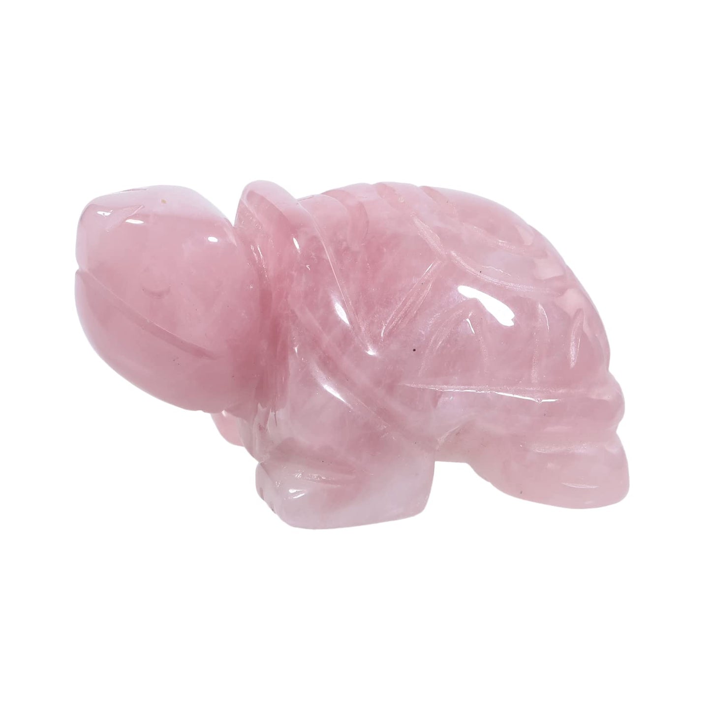 Loveliome Rose Quartz Crystal Turtle Figurine 2 Inch – Hand Carved Gemstone Statue for Desk Decor, Luck & Longevity Gift, Feng Shui Home Office Sculpture
