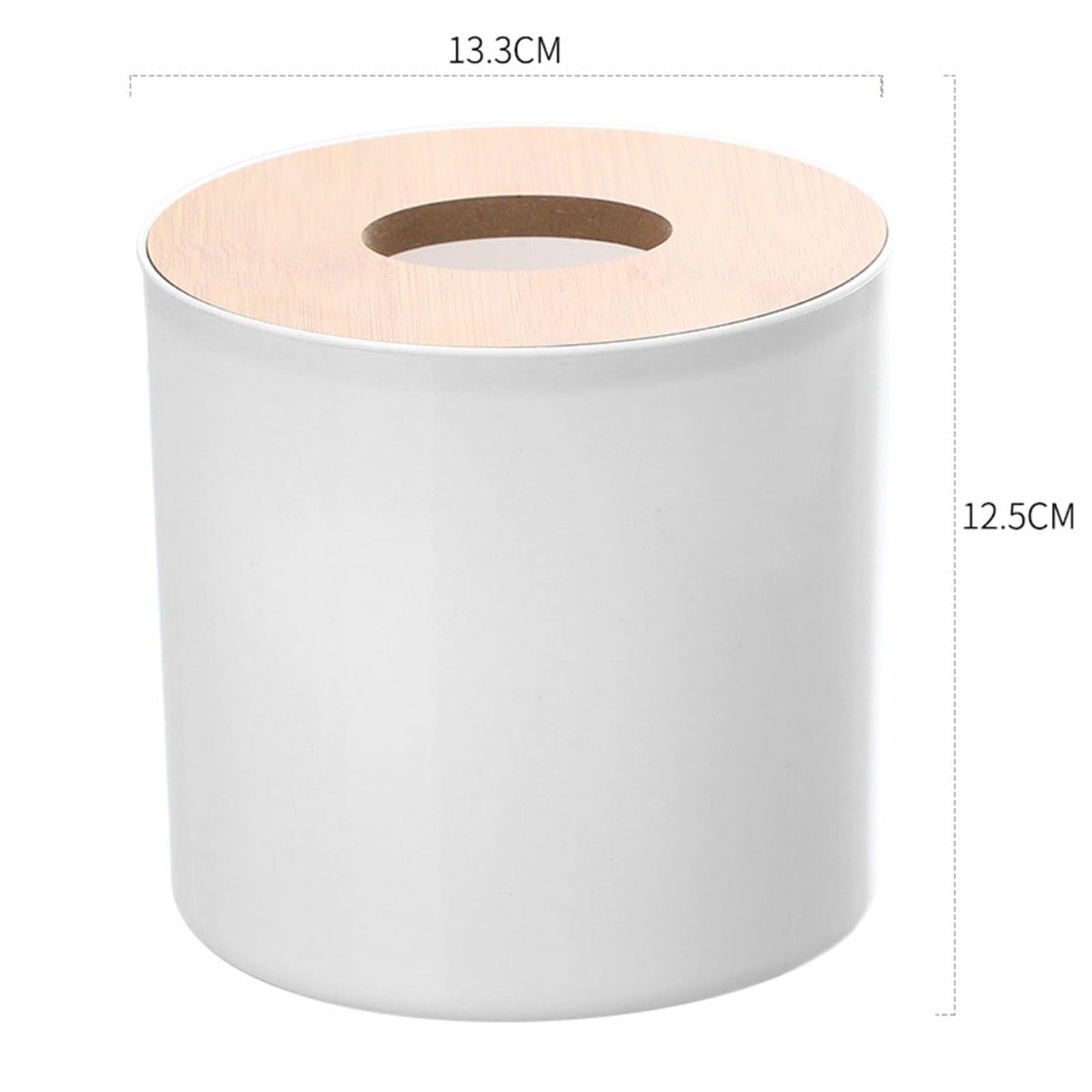2PCS Modern Round Wooden Tissue Box Cover Holder. Modern Round Facial Tissue Dispenser Box with Cover for Bathroom Vanity Countertops Bedroom Dressers Stands Desks Tables 12.5 * 13.3in