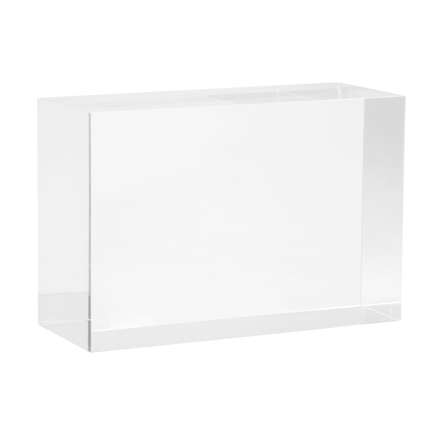 Elitnus Clear Acrylic Display Block – Solid Polished Plexiglass Riser for Jewelry, Figurines, Retail Showcase & Home Decor – Sturdy Acrylic Cube Stand (6" × 4" × 2.35")