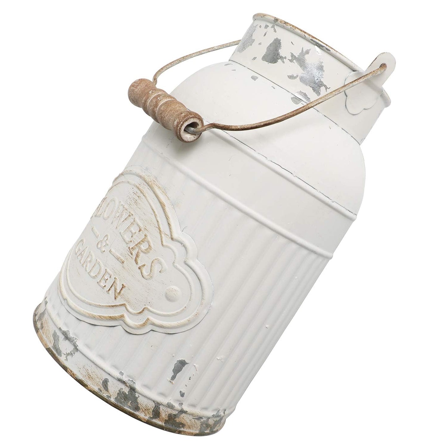 VANCORE Shabby Chic Metal Milk Jug Planter Metal Vases for Decor Rustic Flower Bucket Farmhouse Decorative Vases