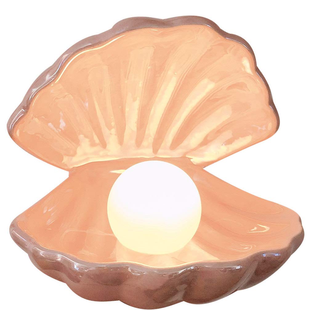 IMIKEYA Shell Light LED Seashells Mood Lamp Portable Night Light in Shell Desktop Ornament Home Decor for Bedroom Living Room Ocean Beach Decor