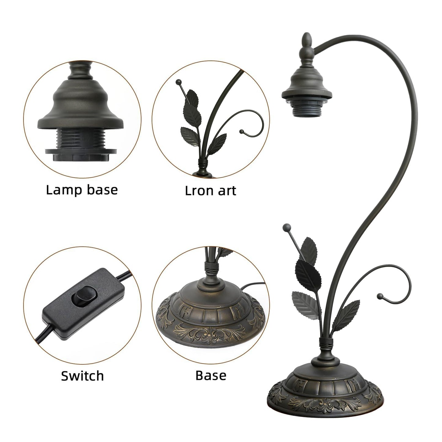 wecrejoni Tiffany Style Cherry Blossom Stained Glass Table Lamp Cute Small Table Lamp Bedroom Bedside lamp Living Room Dining Room Office Decoration Desk lamp Home Decoration Creative Gift Scene Props