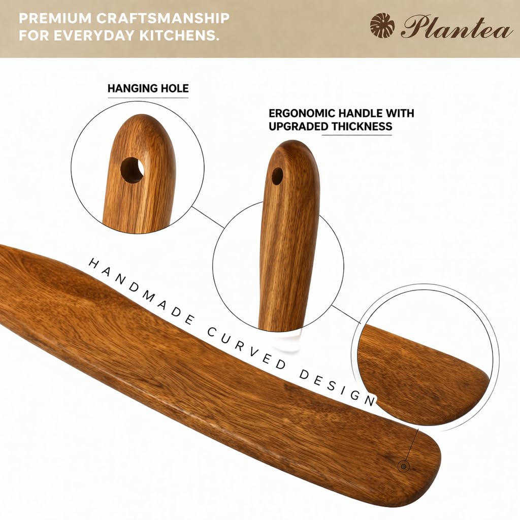 2 pcs Skinny Spurtle for Sourdough Starter, Reaching Bottom of Jar Wooden Spurtle for Mixing, Acacia Wood Dough Whisk, Sourdough Bread Baking Supplies