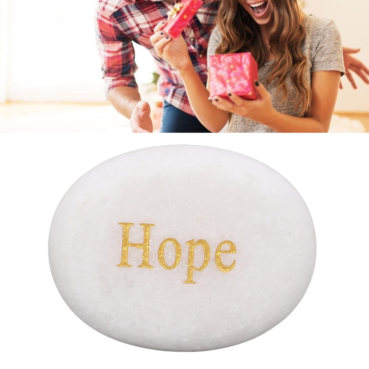 TOPINCN Engraved Inspirational Stone, Encouragement Motivational Marble, 3 Different Words Faith Rocks, Garden Stones, Meditation Amulets for Home Decor and Gifting, Palm Sized