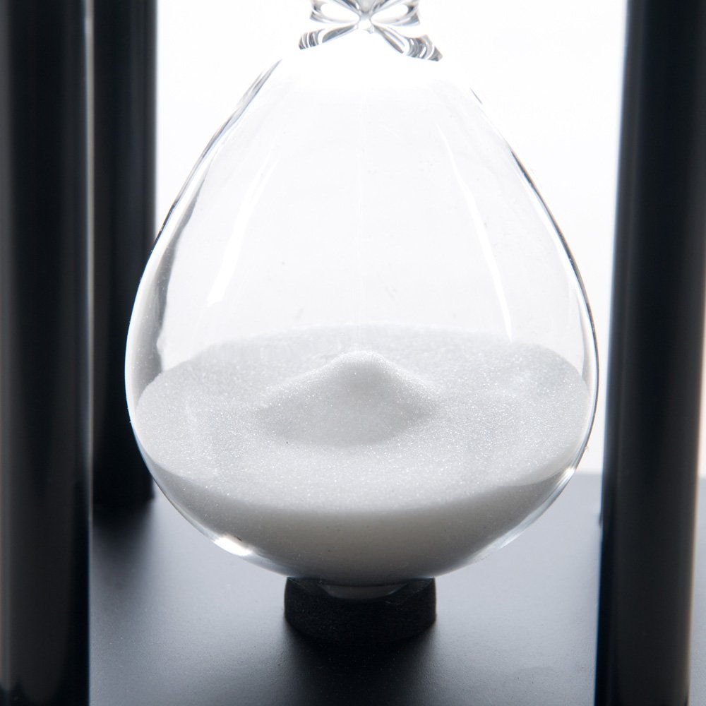 B BELLAWARE 60 Minutes Hourglass, Wood Sand Timer, White