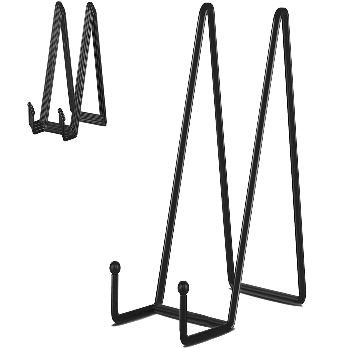 IBosins 5 Pack 14 Inch Plate Holder Display Stands, Large Metal Black Frame Stand for Picture, Book, Photo Easel, Creation, Collectibles