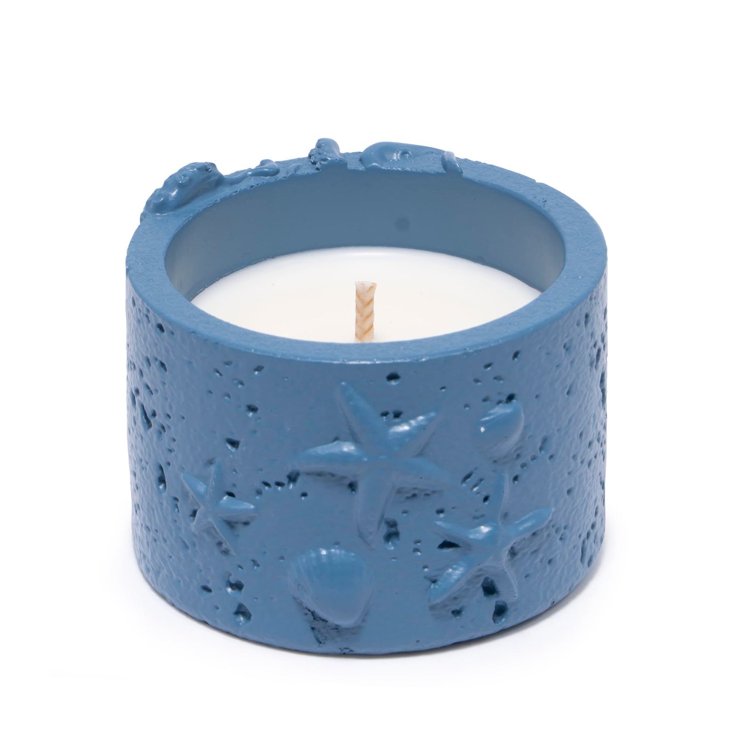 Hodao Oceanic Serenity Handcrafted Aromatherapy Box with Candle & Decor – Beach Rock Sculpture with Sea Turtle, Seashells, for Home, Bathroom, Yoga Room Decor (Blue-Octopus)