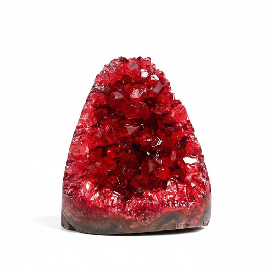 0.44-1.32 LB Natural Colorful Crystal Geode Cluster – Healing Spiritual Home Decor, Unique Gift Idea for Holiday Present and Stress Relief (Wine Red, 0.88-1.1lb)