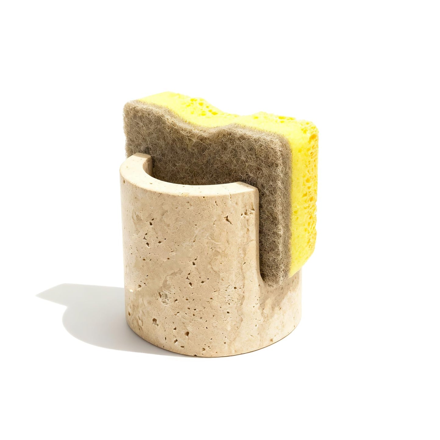 Axiqunel Natural Travertine Sponge Holder for Kitchen Counter, Natural Stone Dish Drying Rack, Durable & Stylish Kitchen Decor