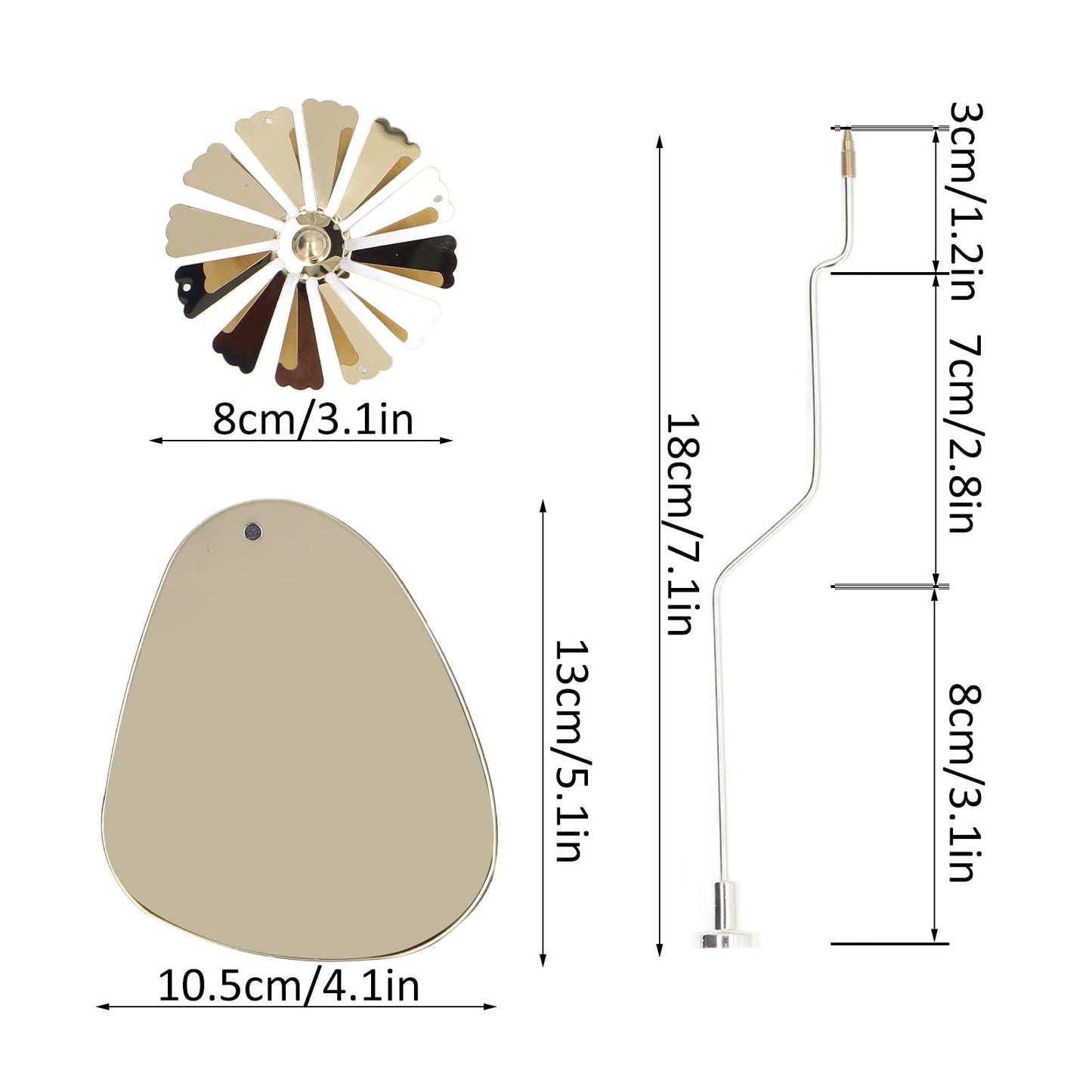 Estink Rotary Candle Holder, Round Triangle Tray Romantic European Stainless Steel Rotating Aromatherapy Wind Chime Candle Holder for Home Party Decoration Photo (