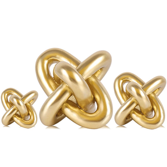 Gold Knot Decor for Coffee Table Book,Chain Link Living Room Decor Item for Bookshelf Entryway Nightstand TV Stand,Minimalist Knot Sculpture for Home Living Room,Centerpiece Table Decorations (Gold)