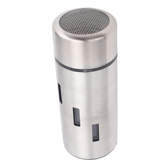 Focket Salt Shaker, 304 Stainless Steel Rust Proof Multifunctional Condiment Shaker, Seasoning with Airtight Lid for Kitchen Cooking Grilling Picnic (Mesh Holes)