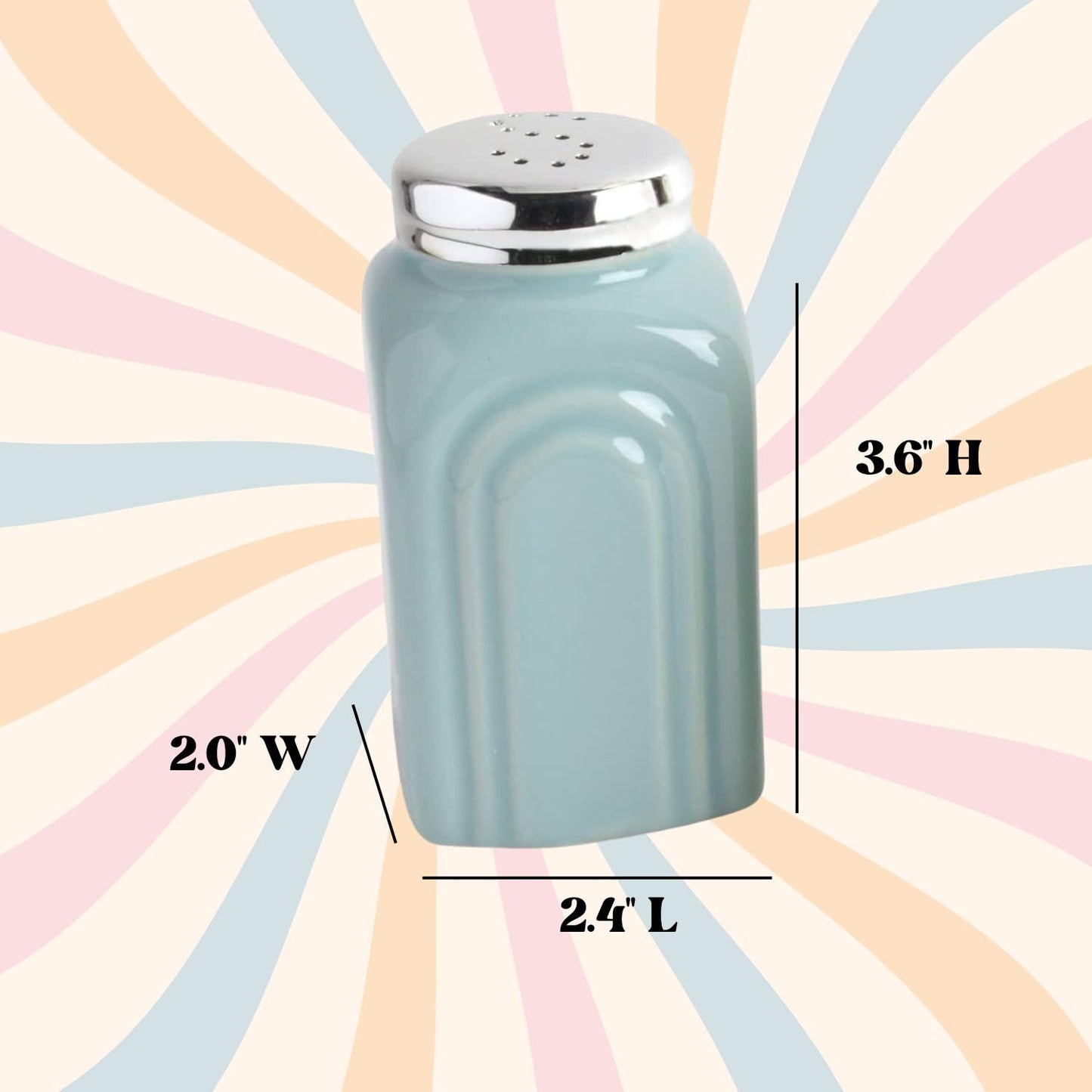 50s Retro Stoneware Salt and Pepper Shakers Set