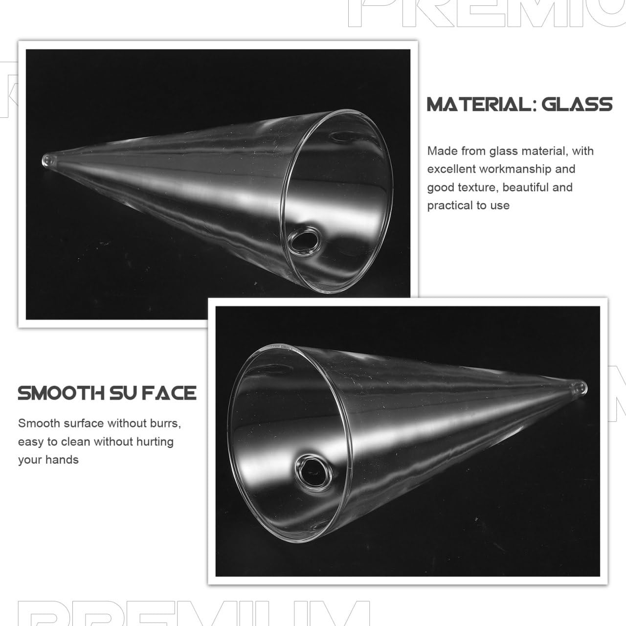 Wakauto Clear Glass Wall Vase Cone Shape Decorative Hanging Planter for Hydroponic Flowers and Greenery Chic Wall Mounted Bud Holder for Home Dorm Office
