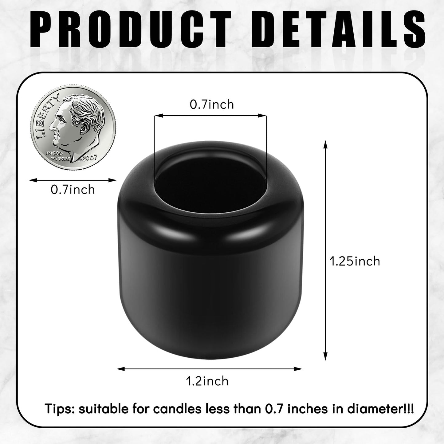 Suclain 20 Pcs 0.7 Inch Chime Candle Holder Small Candle Holders Ceramic Holder for Rituals, Spells, Vigil, Altar, Witchcraft, Wiccan Supplies (Balck)