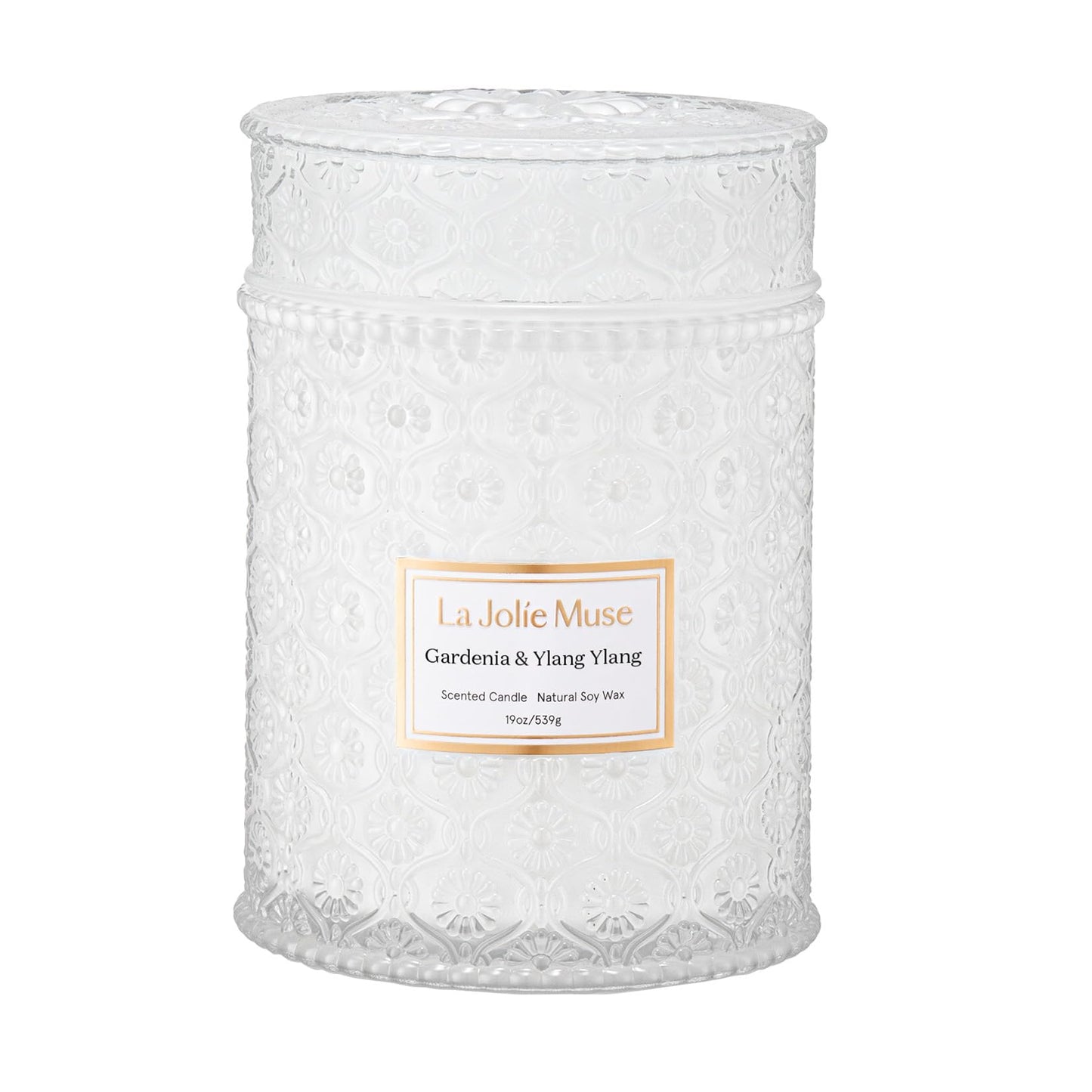 LA JOLIE MUSE Gardenia & Ylang Ylang Scented Candles for Home,19 oz Soy