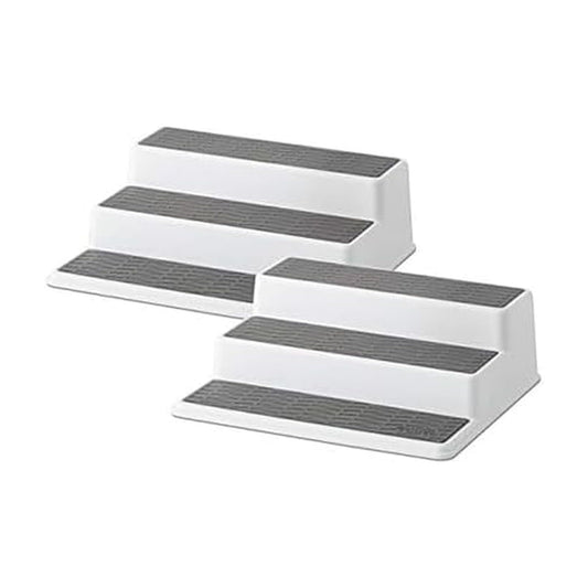 Copco Grey 2 Non-Skid 3-Tier Spice Rack Organizer for Pantry, 2-Pack, 10-Inch