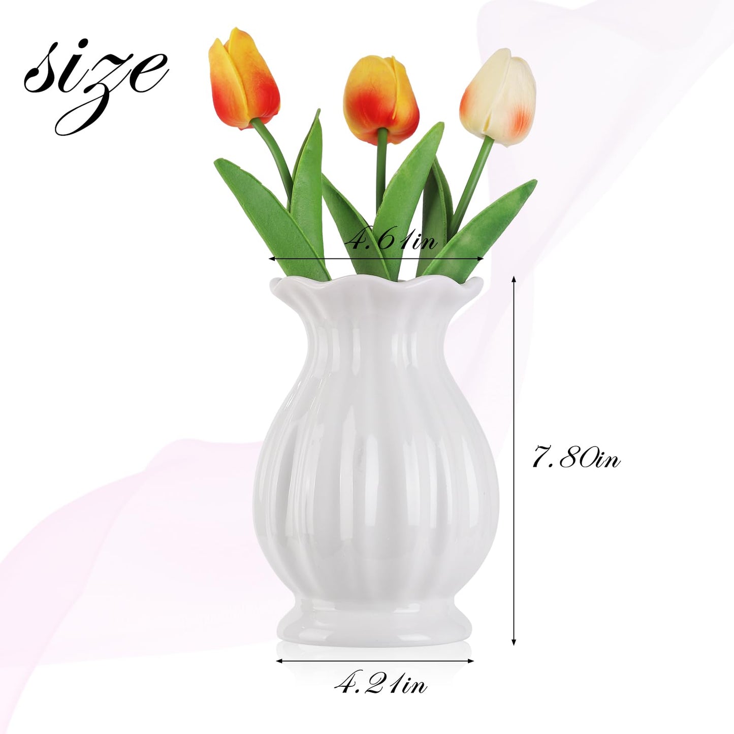 Unique Lotus Designed Ceramic Modern Decorative Bouquet Vases Minimalism Flower Vases for Office Living Room Cabinet Wedding Decorations - 7.8’’