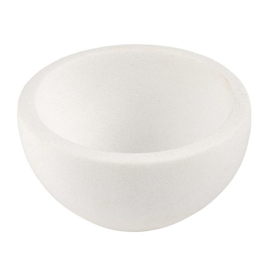 47th & Main Decorative White Stone-Resin Bowl for Serving, Storing, Displaying, 4" Diameter x 2" Tall