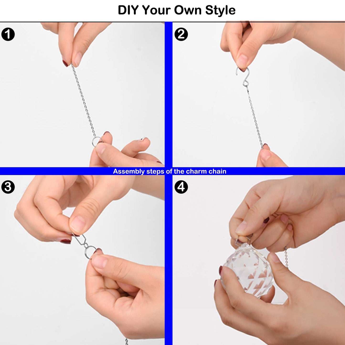 MerryNine 6 Pcs Clear Crystal Ball Prism Sun Shine Catcher Rainbow Pendants Maker, Hanging Crystals Prisms for Windows, for Feng Shui, for Gift (1.96"/50mm 6Pack)