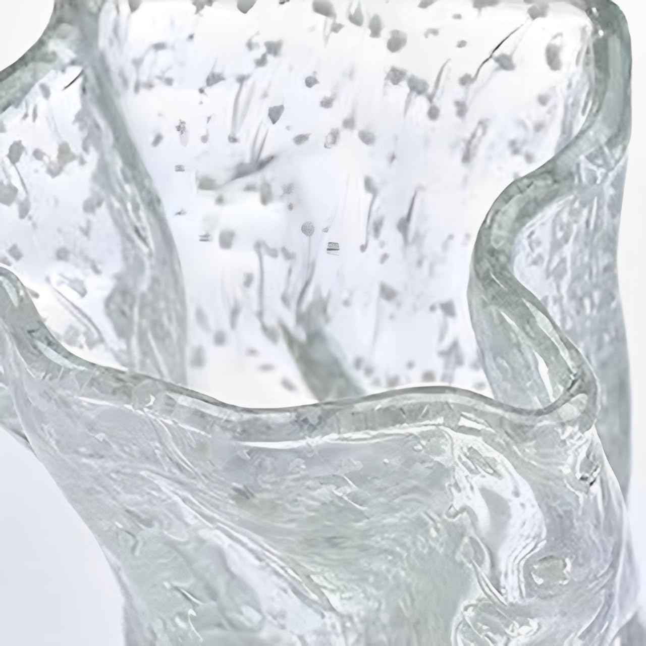 Hikiwin Handmade Luminous Glass Flower Vases,Irregular Shaped Flower Vase,Glass Cylinder Bud Vases,Transparent,7.3 Inches,1 Piece