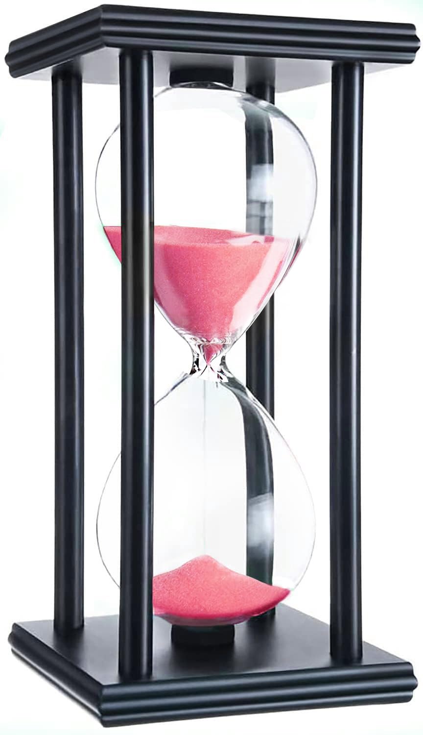 hourglas Sand Timer 30/60 Minutes Desktop Decorations Reloj de Arena ampulheta Sandglass (Pink Sand, 8 inch)