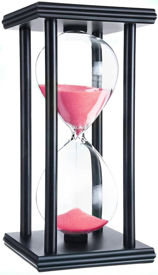hourglas Sand Timer 30/60 Minutes Desktop Decorations Reloj de Arena ampulheta Sandglass (Pink Sand, 8 inch)