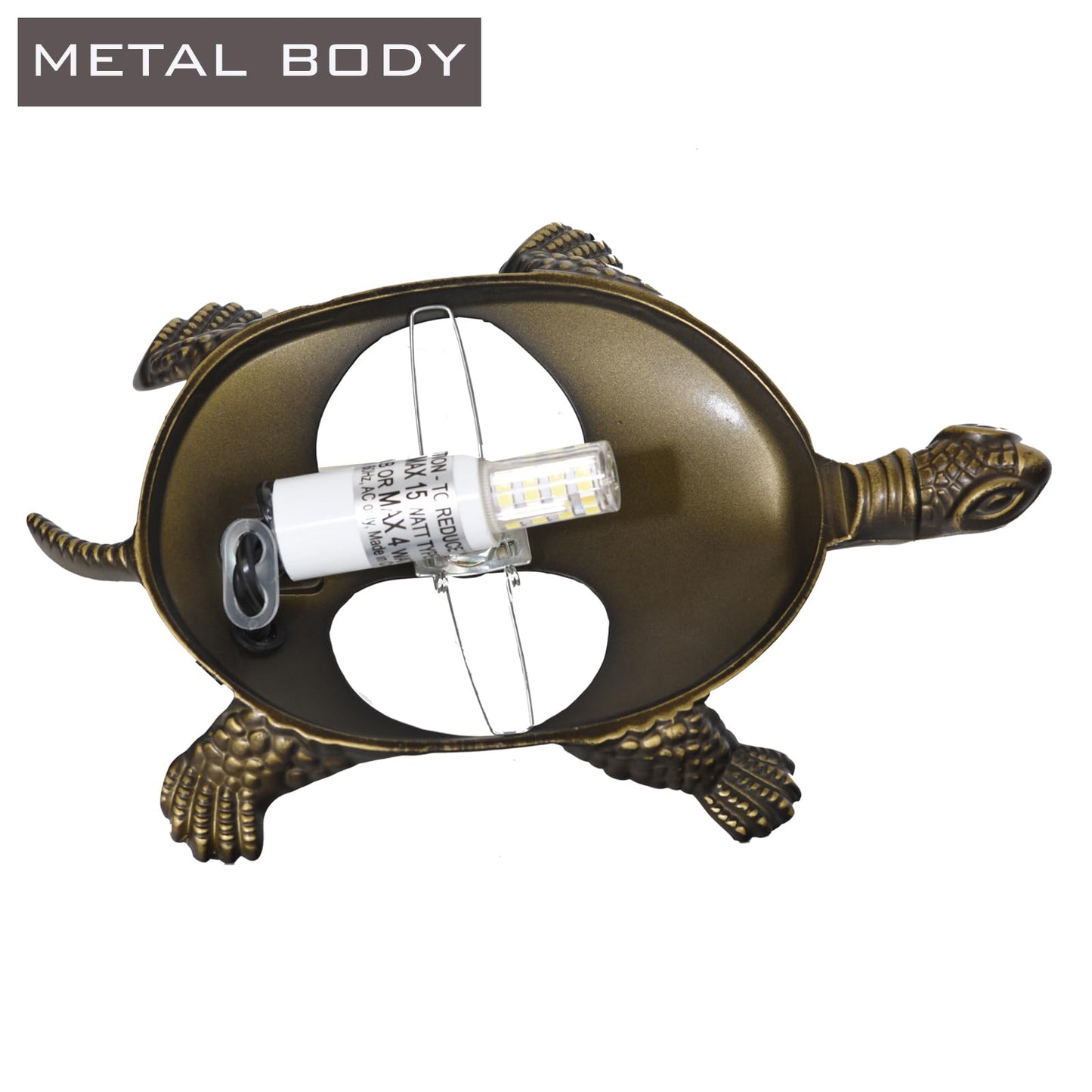 HomeBeauty A0020 Tiffany Style Turtle Lamp Handmade Stained Glass Animal Night Light for Bedside Livingroom Bedroom, LED Bulb Included (Blue)